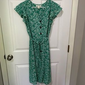 Monteau green floral dress